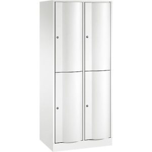 C+P Garderobenspind Resisto, 2 Abteile, 4 Fächer, B 772 x T 540 x H 1950 mm, Verkehrsweiß