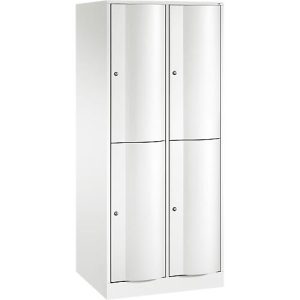 C+P Garderobenspind Resisto, 2 Abteile, 4 Fächer, B 772 x T 640 x H 1950 mm, Verkehrsweiß