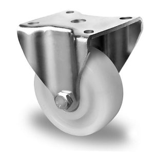 CASCOO Bockrolle V0Z0, mit Rad-ø 75 mm x B 32 mm, Polyamid-Felge, Polyamid-Lauffläche, natur/weiß, Doppelkugellager, bis 300 kg