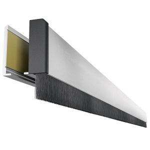 CCE Absenkdichtung GLASS BRUSH mit Bürste, selbstklebend für Glastüren, 1230 mm