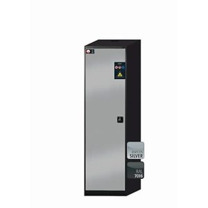 Chemikalienschrank asecos CS-CLASSIC, Flügeltür, Anschlag links, Front asecos Silber, B 545 x T 520 x H 1950 mm