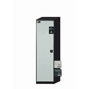Chemikalienschrank asecos CS-CLASSIC, Flügeltür, Anschlag links, Front Lichtgrau, B 545 x T 520 x H 1950 mm