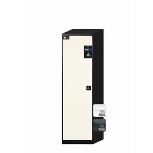 Chemikalienschrank asecos CS-CLASSIC, Flügeltür, Anschlag links, Front Reinweiß, B 545 x T 520 x H 1950 mm