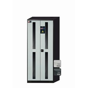 Chemikalienschrank asecos CS-CLASSIC-G, Flügeltüren mit Glasausschnitt, Front Lichtgrau, B 810 x T 520 x H 1950 mm