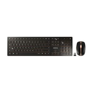 CHERRY DW 9100 SLIM – Tastatur-und-Maus-Set – QWERTY – US mit Euro-Symbol – schwarz/bronze