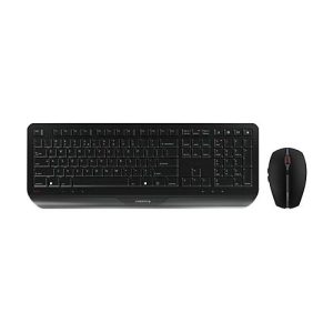 CHERRY GENTIX DESKTOP – Tastatur-und-Maus-Set – US mit Euro-Symbol – Schwarz