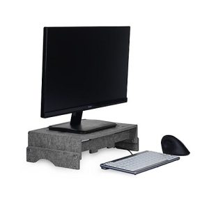 Circular-Line Monitorständer BakkerElkhuizen Q-riser 110, aus 60% recyceltem Material, B 375 x H 75 x T 250 mm, lichtgrau