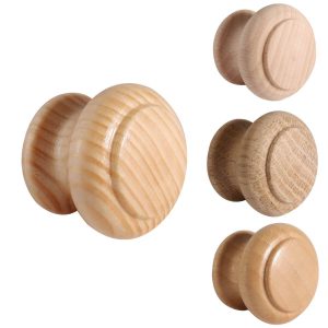 Gedotec Möbelknopf GIOVANNI aus Holz, Ø 35 mm, Buche roh (unbehandelt)