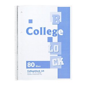 Collegeblock, kariert, DIN A4, 5 Stück