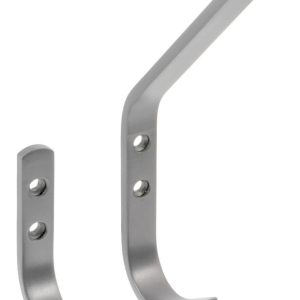 Gedotec Garderobenhaken Wandhaken CORA Kleiderhaken Aluminium silber, Mantelhaken (Höhe 76,5 mm)