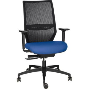 Dauphin Bürostuhl SHAPE ECONOMY 2 MESH, Synchronmechanik, mit Armlehnen, 3D-Sitzgelenk, blau