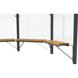 Design-Sitzbank WSM f. Achteckpavillon Paris, L 1000 mm, Kiefernholz, pulverb. Stahl, anthrazitgrau