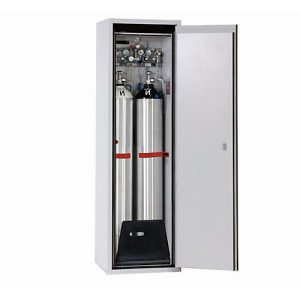 Druckgasflaschenschrank G-ULTIMATE-90 Standard, Flügeltür Anschlag rechts, 2x 50 l Flaschen, B 598 x T 615 x H 2050 mm