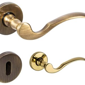 Fimet Drückergarnitur DUCK 153-273 aus Messing, PZ – Profilzylinder – Messing brüniert