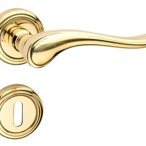 Fimet Drückergarnitur DUFFY 1379-266 aus Metall, PZ – Profilzylinder – Messing poliert