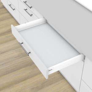 Blum Schubkasten-SET TANDEMBOX M Zargenhöhe 83 mm 65 kg weiß mit Tip-On & Blumotion Dämpfung, 450 mm
