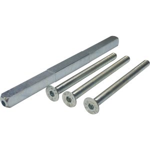 Gedotec Befestigungsset für Sicherheitsgarnituren Drückerstift und Schrauben Vierkant 8/8,5, Türstärke 66 – 75 mm