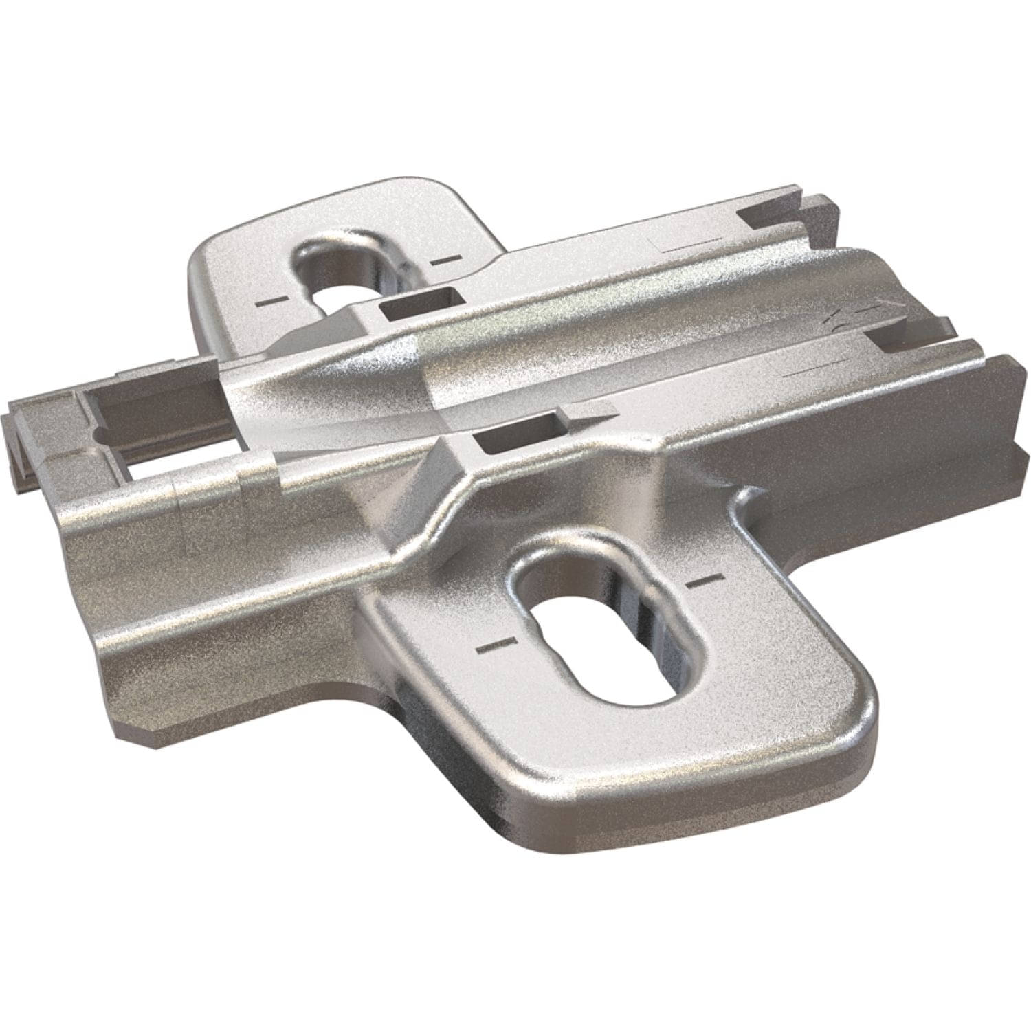 Hettich Kreuzmontageplatte Sensys 8099 zum Anschrauben Stahl vernickelt, Distanz 1,5 mm