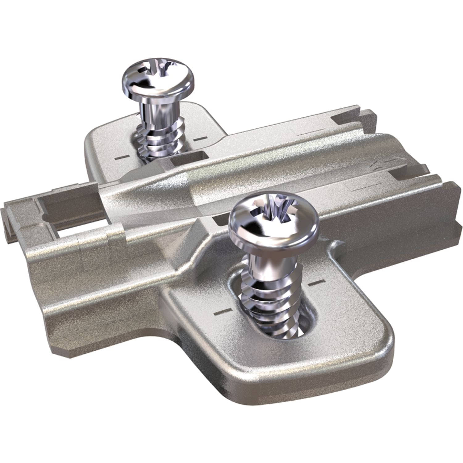 Hettich Kreuzmontageplatte Sensys 8099 mit vormontierten Direktbefestigungsschrauben, Distanz 1,5 mm