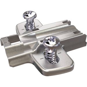 Hettich Kreuzmontageplatte Sensys 8099 mit vormontierten Direktbefestigungsschrauben, Distanz 0 mm