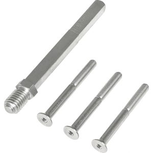 Gedotec Befestigungsset für Sicherheitsgarnituren Wechselstift und Schrauben Vierkant 8/8,5, Türstärke 66 – 75 mm