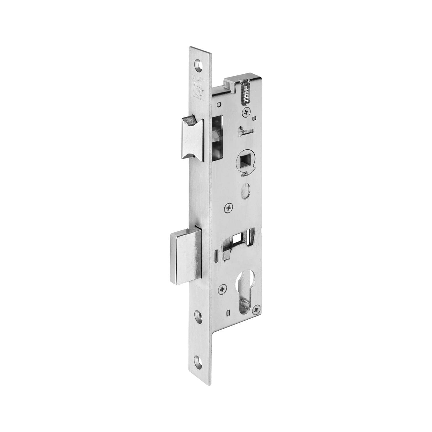 Wilka Rohrrahmenschloss Flachstulp mit Falle und Riegel Edelstahl PZW 92, Dornmaß 45 mm