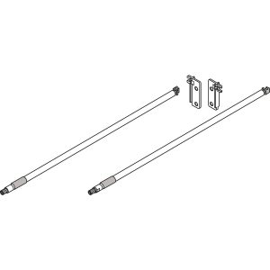 BLUM Metabox Relingset für Frontauszug cremeweiß, 450 mm