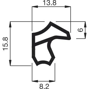 Deventer Stahlzargendichtung M2246 Kunststoff 5 Meter, grau