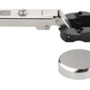 Häfele Glastürscharnier METALLA MINI mit Ø 26 mm Topf, Eckanschlag – Kappe Chrom poliert