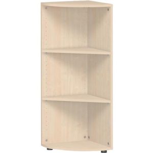 Eckabschlussregal PALENQUE, 3 OH, B 400 x T 400 x H 1104 mm, Ahorn