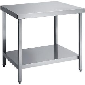 Edelstahl-Arbeitstisch, mit Boden, 1200 x 600 x 850 mm