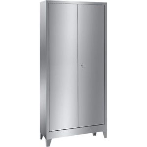 Edelstahl-Flügeltürenschrank, 2-türig, mit 4 Füßen, B 1000 x T 400 x H 1950 mm