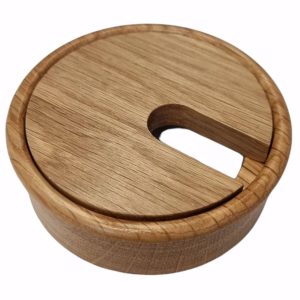 Siso Kabeldurchlass PLAIN aus Holz, Ø 80 mm, Eiche klarlackiert