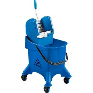 Einfachfahreimer Poly I, 30 L Eimer, fahrbar, m. Profi-Mopppresse und Stielhalterung