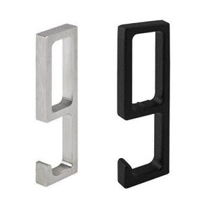Gedotec Einhängehaken eckig 25×10 für Schrankrohr, Nano matt gebürstet