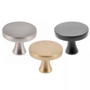 Gedotec Möbelknopf ELLIE aus Metall, Ø 33,5 mm, Schwarz matt