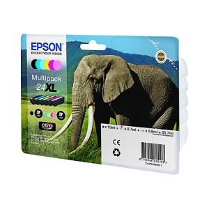 Epson 24XL Multipack – 6er-Pack – XL – Schwarz, Gelb, Cyan, Magenta, hellmagentafarben, hell Cyan – original – Tintenpatrone
