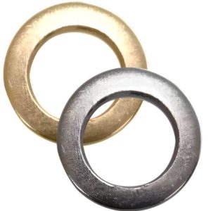 Gedotec Türunterlegscheiben-Set aus Stahl, 11 x 16 x 2 mm – 15 Stück – vermessingt