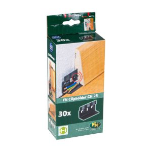 Neuhofer Befestigungsclips Set CH23 für Sockelleisten mit Kabelkanal Clipholder CH23 – 30 Stück