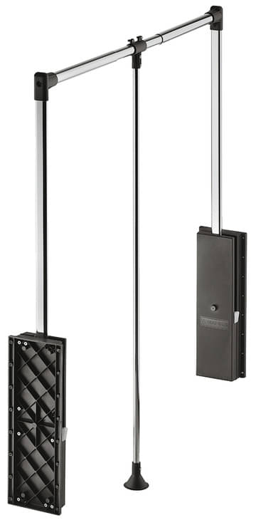 Häfele Garderobenlift Professional Kleiderlift Tragkraft bis 15 kg schwarz / vernickelt, Garderobenlift Professional