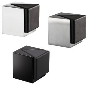 Mital Design Boden-Türpuffer KIRA Silber Türstopper zum Kleben oder Schrauben, Schwarz matt