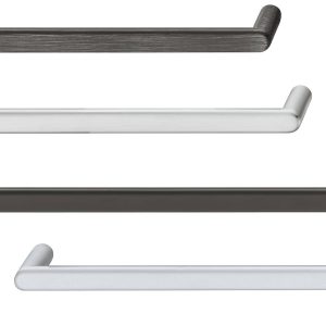 Häfele Möbelgriff Bügelgriff H1950 Schrankgriff Küchengriff, schwarz gebürstet – used look – 192 mm