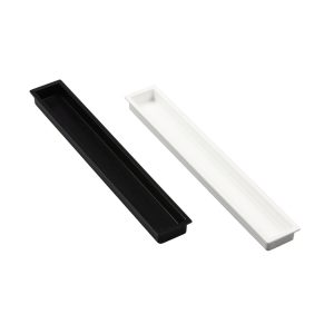 Viefe Muschelgriff CUBIC aus Metall zum Kleben 23 x 160 mm, Schwarz matt