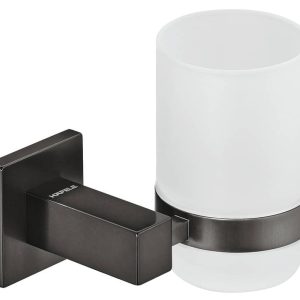 Häfele Glashalter H3270 Messing graphit-schwarz quadratisch