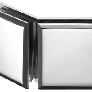 Häfele Glashalter H2228 für 135° Glasfront Messing chrom poliert