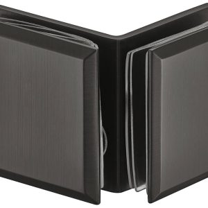 Häfele Glashalter H2229 für 90° Glasfront Messing graphit-schwarz