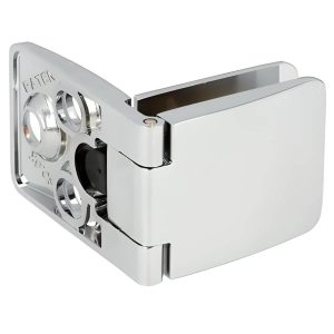 Siso Glastürscharnier SQUARE aus Metall Mitte, Glasstärke 4 – 6 mm, Chrom poliert