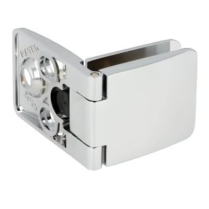 Siso Glastürscharnier SQUARE aus Metall Mitte, Glasstärke 4 – 6 mm, Silber matt