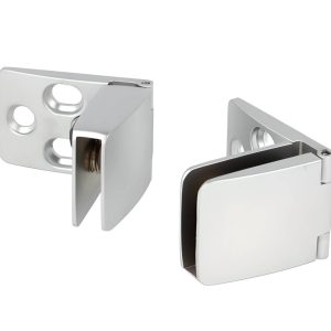 Siso Glastürscharnier SQUARE aus Metall Oben + Unten, Glasstärke 4 – 6 mm, Silber matt