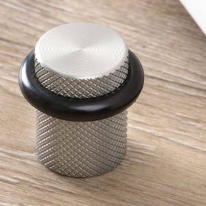 Viefe Bodentürpuffer GRAF aus Aluminium, Ø 27 mm, Edelstahl-Optik
